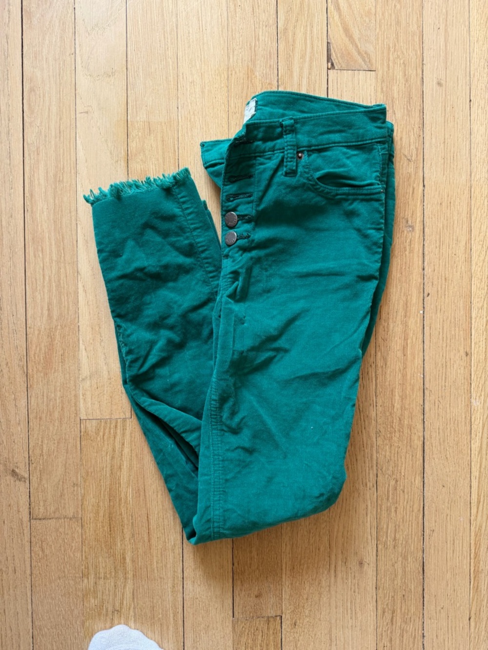 Free People Teal Green High-Rise Skinny Jeans